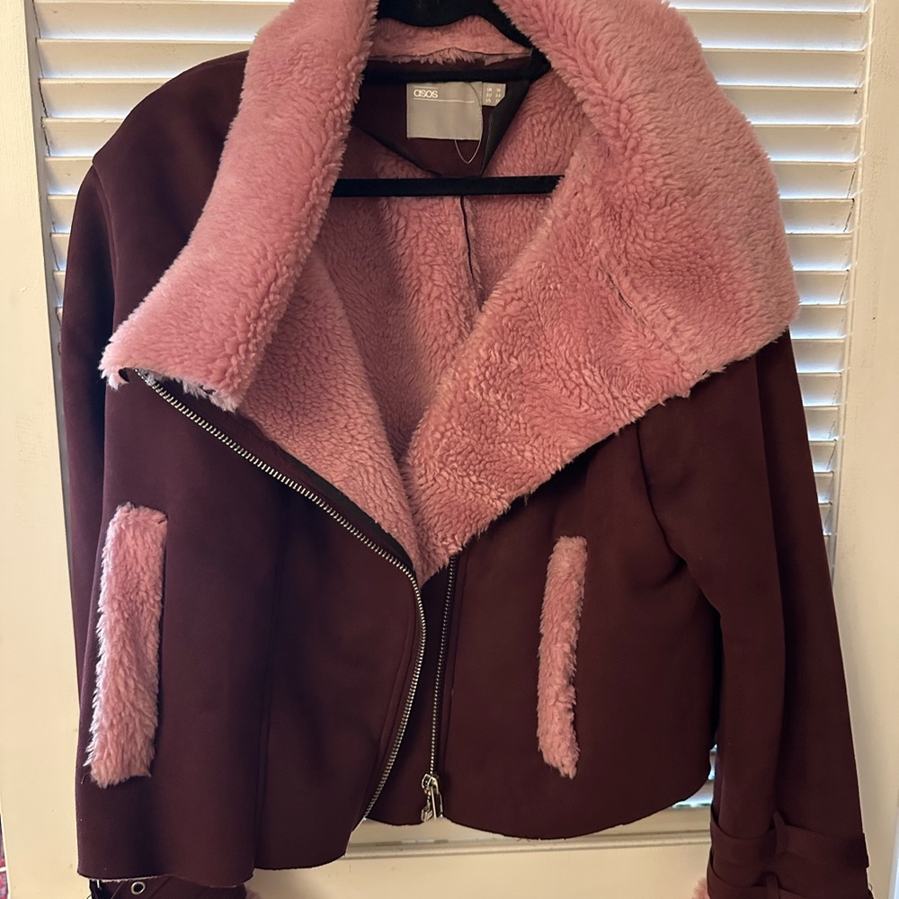 Pink and Brown Trendy Women's Jacket
